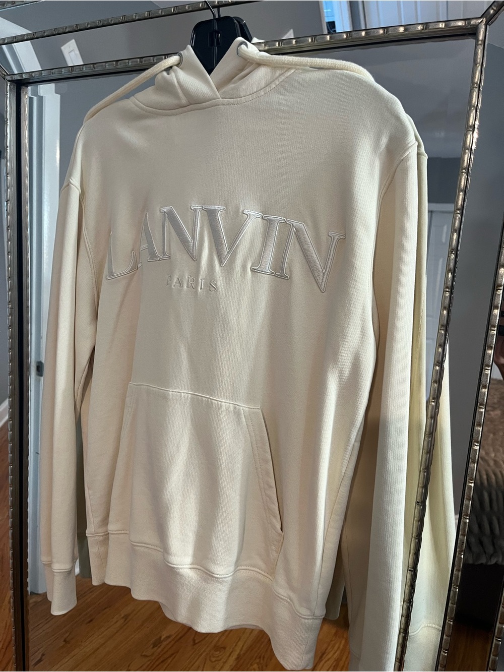 Lanvin Ivory Logo Embroidered Women’s Hoodie